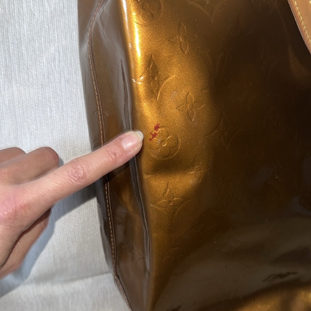 Louis Vuitton brown / metallic bronze monogram vernis tote bag 13.25 x 10 x 4.25 - Picture 16 of 17